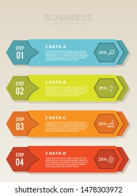 Planning step vector for infographic with icons and 4 options or steps in flat style. Colorful vector design infographic for your best business. Vector illustration EPS.8 EPS.10