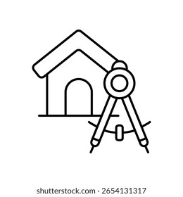 Icono de línea de desarrollo de plan de estrategia