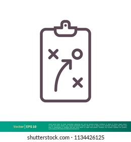 Planning Strategy Clipboard Icon Vector Logo Template Illustration Design. Vector EPS 10.
