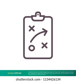 Planning Strategy Clipboard Icon Vector Logo Template Illustration Design. Vector EPS 10.