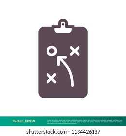 Planning Strategy Clipboard Icon Vector Logo Template Illustration Design. Vector EPS 10.