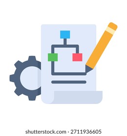 Ícone de estratégia de planejamento Ilustração de vetor de design plano