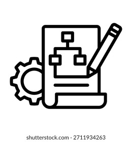 Ilustración vectorial de diseño de línea de icono de estrategia de planificación