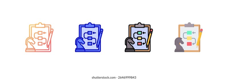 Planning Strategy Icon set multiple style collection