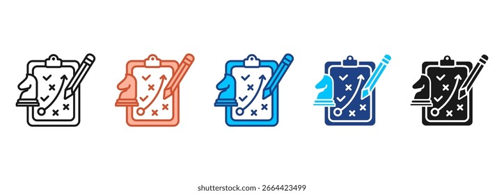 Planning Strategy Icon Set Multiple Style Collection