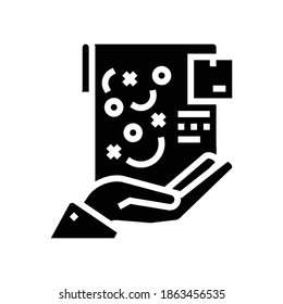 planificación y estrategia del vector de icono de glifo de suministro. signo de planificación y estrategia de suministro. símbolo de contorno aislado ilustración negra