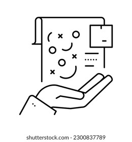 planificación y estrategia del vector de icono de línea de suministro. signo de planificación y estrategia de suministro. símbolo de contorno aislado ilustración negra