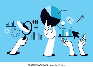 Planejamento e estratégia. Ilustração vetorial para banner da web, banner de mídia social, apresentação de negócios, material de marketing.