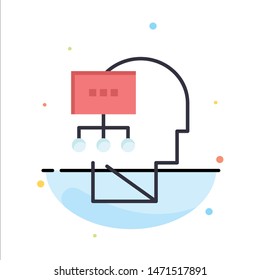 Planning, Theory, Mind, Head Business Logo Template. Flat Color