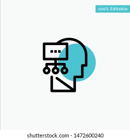 Planning, Theory, Mind, Head turquoise highlight circle point Vector icon