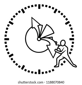 Planning time business management schedule concept. Overtime Extra Hours Work Icon Vector Illustration. 