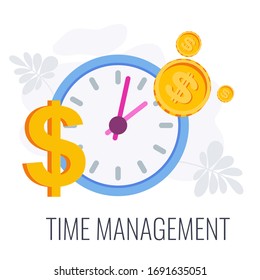 Planning and time management infographics pictogram. System for success and prosperity of business and personal growth. Strategy, management and marketing. Flat vector illustration.