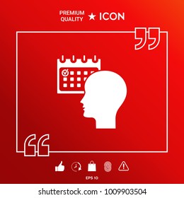 Planning, time management, person with calendar - icon