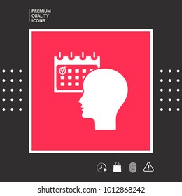 Planning, time management, person with calendar - icon
