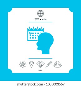 Planning, time management, person with calendar - icon