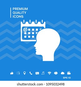 Planning, time management, person with calendar - icon