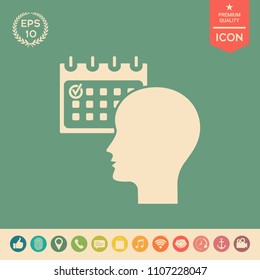 Planning, time management, person with calendar - icon