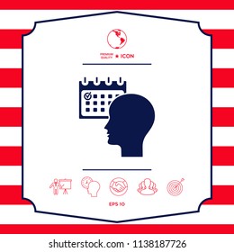 Planning, time management, person with calendar - icon