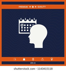 Planning, time management, person with calendar - icon