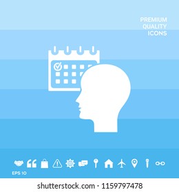 Planning, time management, person with calendar - icon