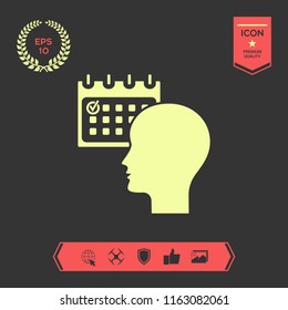 Planning, time management, person with calendar - icon
