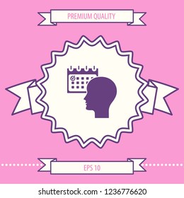 Planning, time management, person with calendar - icon. Graphic elements for your design