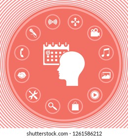 Planning, time management, person with calendar - icon. Graphic elements for your design