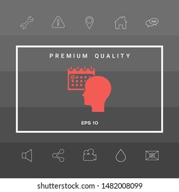 Planning, time management, person with calendar - icon. Graphic elements for your design