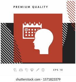 Planning, time management, person with calendar - icon. Graphic elements for your design
