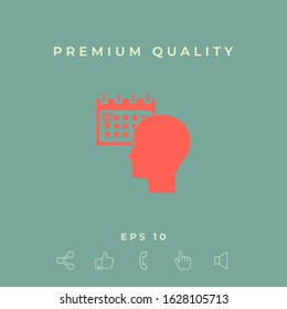 Planning, time management, person with calendar - icon. Graphic elements for your design