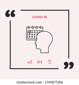 Planning, time management, person with calendar - line icon. Graphic elements for your design