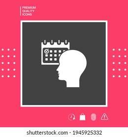 Planning, time management, person with calendar - icon