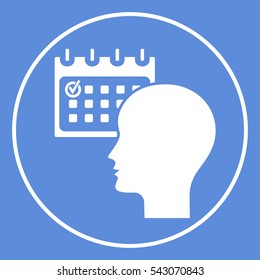 Planning, time management, person with calendar - icon
