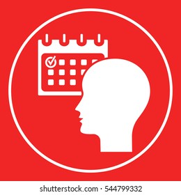 Planning, time management, person with calendar - icon