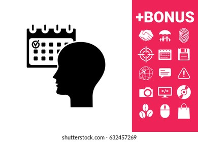 Planning, time management, person with calendar - icon