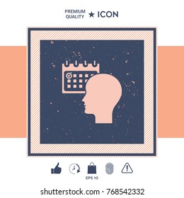 Planning, time management, person with calendar - icon