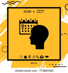Planning, time management, person with calendar - icon