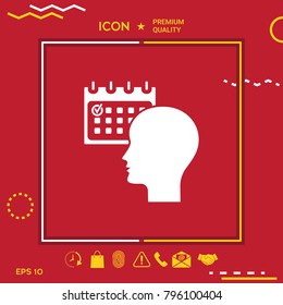 Planning, time management, person with calendar - icon