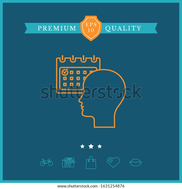 Planning Time Management Person Calendar Line Stock Vector (Royalty