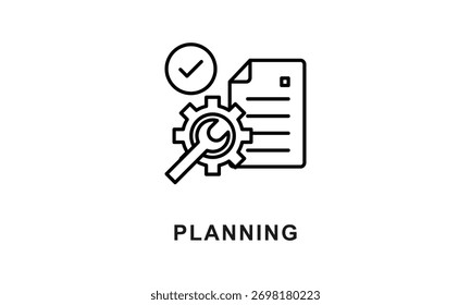 Planning vector icon isolated on white background