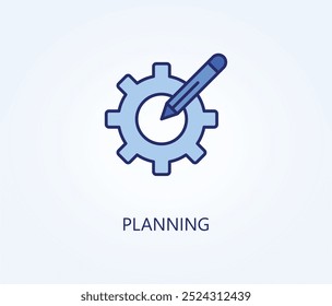 Ilustración de Vector de planificación, ícono o símbolo de logotipo