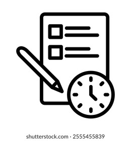 Planning vector icon, task, conclusion, list, clipboard icon. isolated lineal vector icon