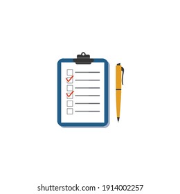 Planning Vector Illustration. Application form with pencil vector icon. Blank saymbol, Form and pencil icon, Check list, To do list vector illustration isolated on white background