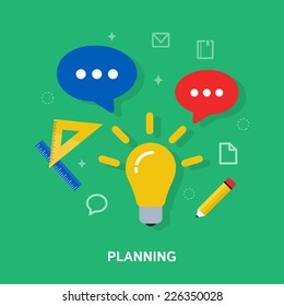 Planning. Vector illustration, flat style 
