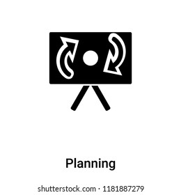 Planning icon  vector isolated on white background, logo concept of Planning  sign on transparent background, filled black symbol