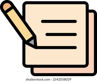 Línea de Vector de planificación Diseño de iconos rellenos