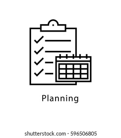 Planning Vector Line Icon