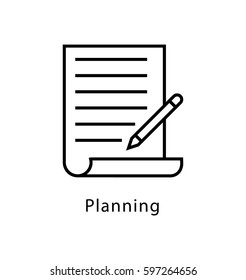 Planning Vector Line Icon Stock Vector (Royalty Free) 597264656 ...