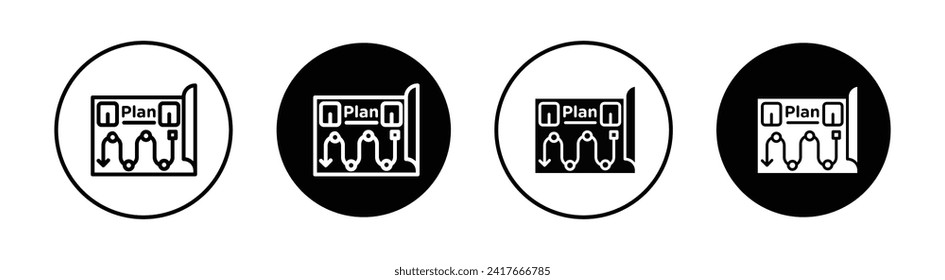 Ilustración de icono de línea vector de planeación.