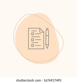 Planning Vector line Icon with pen
